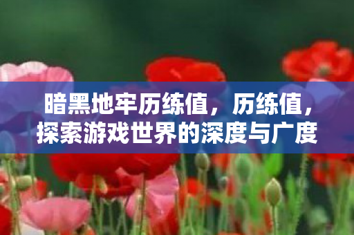暗黑地牢历练值,历练值,探索游戏世界的深度与广度 暗黑地牢历练值,历练值,探索游戏世界的深度与广度