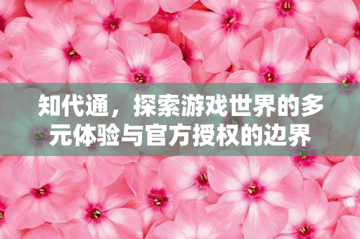 知代通，探索游戏世界的多元体验与官方授权的边界