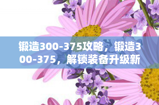 锻造300-375攻略,锻造300-375,解锁装备升级新境界 锻造300-375攻略,锻造300-375,解锁装备升级新境界