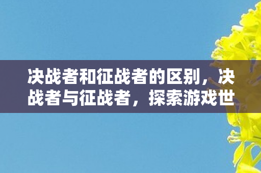 决战者和征战者的区别,决战者与征战者,探索游戏世界的无限可能 决战者和征战者的区别,决战者与征战者,探索游戏世界的无限可能