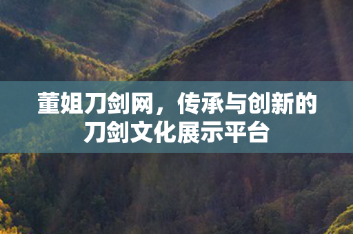 董姐刀剑网，传承与创新的刀剑文化展示平台