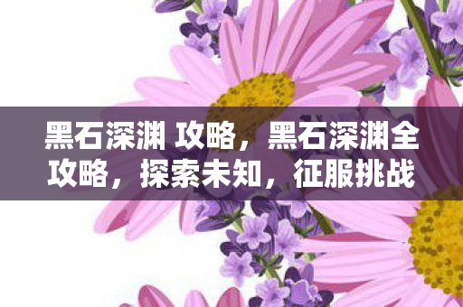 黑石深渊 攻略，黑石深渊全攻略，探索未知，征服挑战