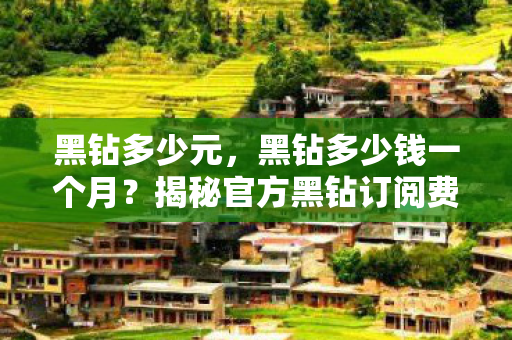 黑钻多少元,黑钻多少钱一个月?揭秘官方黑钻订阅费用 黑钻多少元,黑钻多少钱一个月?揭秘官方黑钻订阅费用