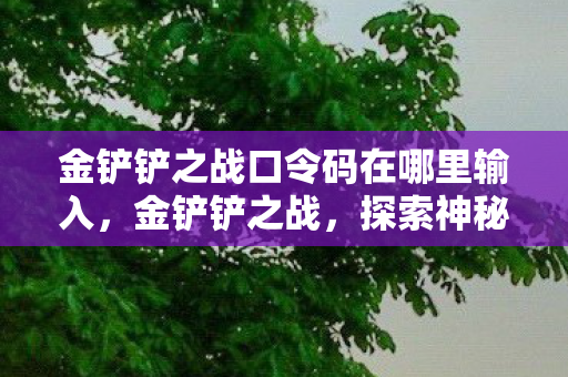 金铲铲之战口令码在哪里输入，金铲铲之战，探索神秘口令码，解锁无限可能！