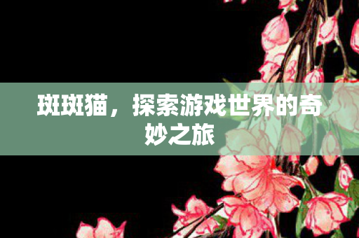 斑斑猫，探索游戏世界的奇妙之旅