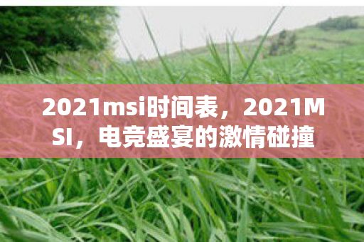 2021msi时间表，2021MSI，电竞盛宴的激情碰撞