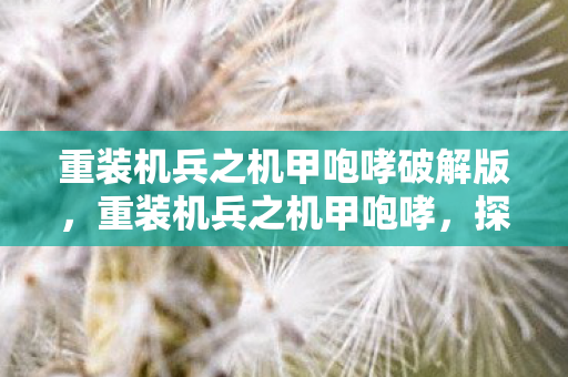 重装机兵之机甲咆哮破解版，重装机兵之机甲咆哮，探索机甲世界的无限可能