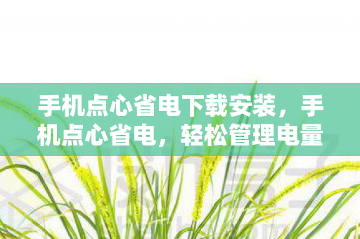 手机点心省电下载安装，手机点心省电，轻松管理电量，延长手机续航