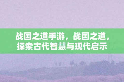 战国之道手游，战国之道，探索古代智慧与现代启示