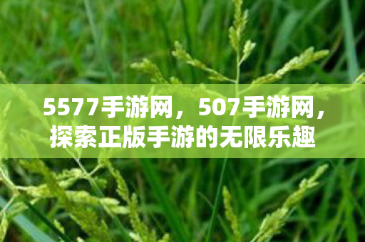5577手游网，507手游网，探索正版手游的无限乐趣