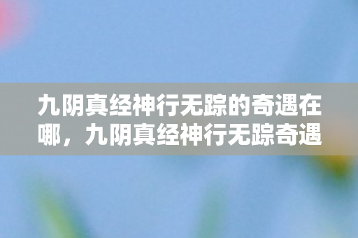 九阴真经神行无踪的奇遇在哪，九阴真经神行无踪奇遇，探索未知世界的神秘之旅
