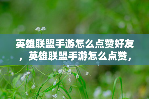 英雄联盟手游怎么点赞好友，英雄联盟手游怎么点赞，提升互动与社交体验的技巧