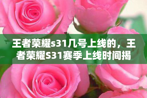 王者荣耀s31几号上线的，王者荣耀S31赛季上线时间揭晓，全新赛季，全新挑战！