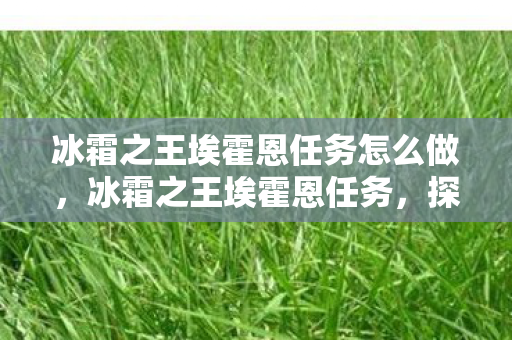 冰霜之王埃霍恩任务怎么做，冰霜之王埃霍恩任务，探索与征服的冒险之旅