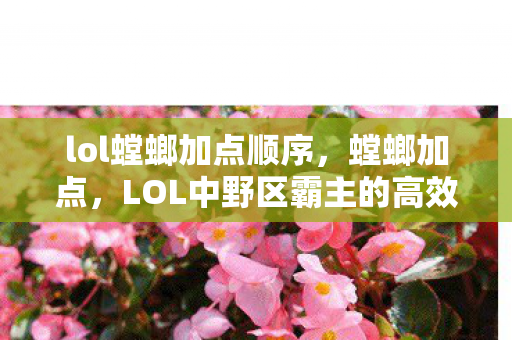 lol螳螂加点顺序，螳螂加点，LOL中野区霸主的高效技能加点策略