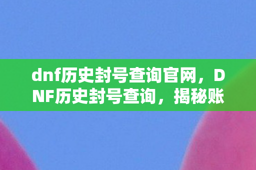 dnf历史封号查询官网，DNF历史封号查询，揭秘账号封禁背后的故事