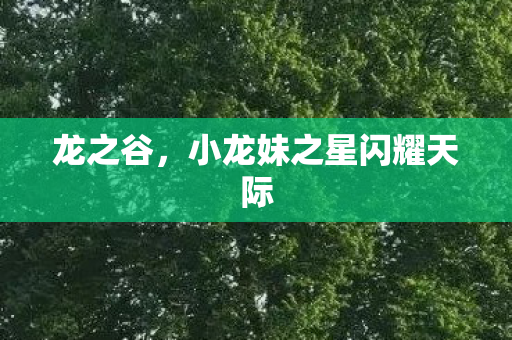 龙之谷，小龙妹之星闪耀天际