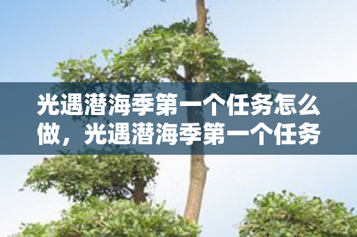 光遇潜海季第一个任务怎么做，光遇潜海季第一个任务，探索神秘海域