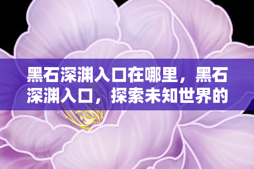黑石深渊入口在哪里，黑石深渊入口，探索未知世界的神秘门户