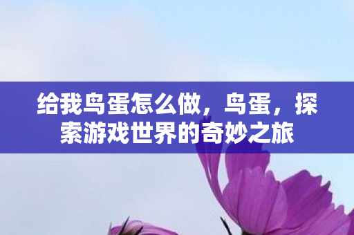 给我鸟蛋怎么做，鸟蛋，探索游戏世界的奇妙之旅