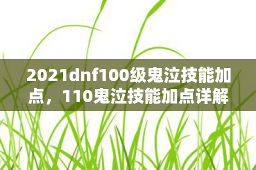 2021dnf100级鬼泣技能加点，110鬼泣技能加点详解