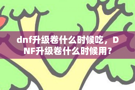 dnf升级卷什么时候吃，DNF升级卷什么时候用？