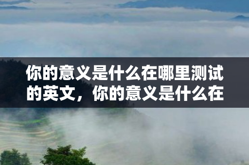 你的意义是什么在哪里测试的英文，你的意义是什么在哪里测试