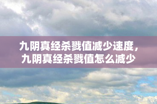 九阴真经杀戮值减少速度，九阴真经杀戮值怎么减少