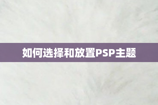 如何选择和放置PSP主题