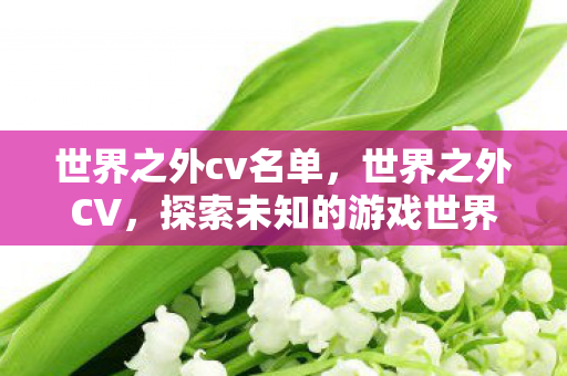 世界之外cv名单，世界之外CV，探索未知的游戏世界与无限可能
