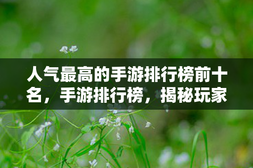 人气最高的手游排行榜前十名，手游排行榜，揭秘玩家心中的三大热门游戏