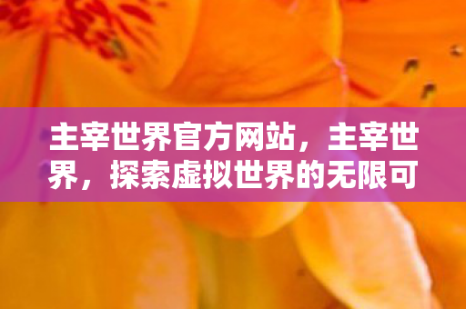 主宰世界官方网站，主宰世界，探索虚拟世界的无限可能