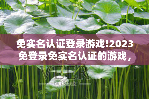 免实名认证登录游戏!2023免登录免实名认证的游戏，探索无门槛娱乐新境界