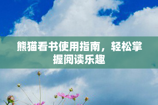 熊猫看书使用指南，轻松掌握阅读乐趣