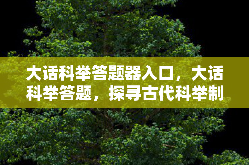 大话科举答题器入口，大话科举答题，探寻古代科举制度的奥秘