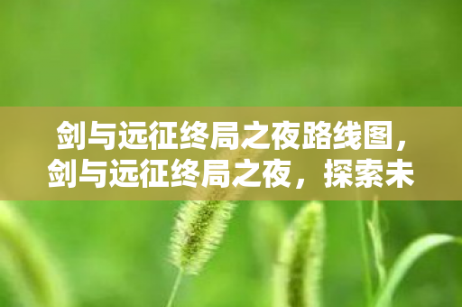 剑与远征终局之夜路线图，剑与远征终局之夜，探索未知，迎接挑战