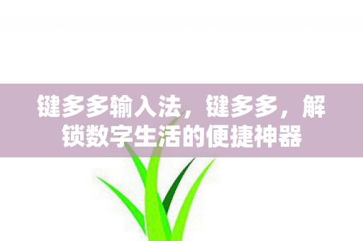 键多多输入法，键多多，解锁数字生活的便捷神器