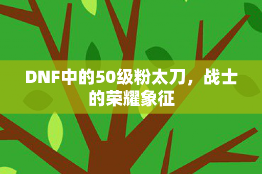 DNF中的50级粉太刀，战士的荣耀象征