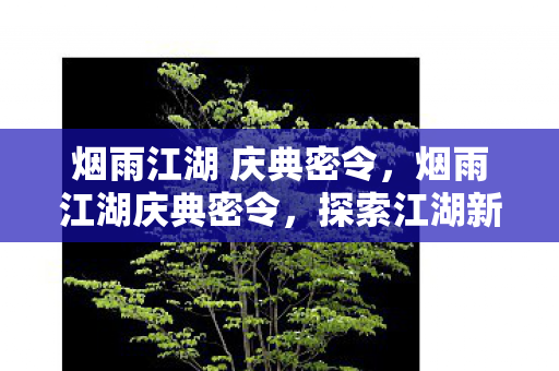 烟雨江湖 庆典密令，烟雨江湖庆典密令，探索江湖新纪元