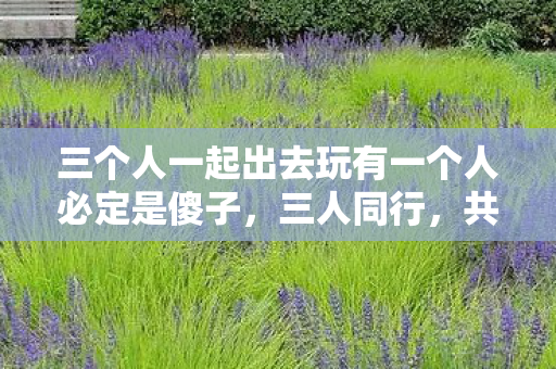 三个人一起出去玩有一个人必定是傻子，三人同行，共探游戏世界新境界