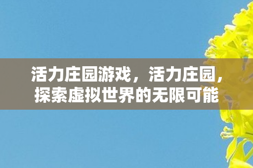 活力庄园游戏，活力庄园，探索虚拟世界的无限可能