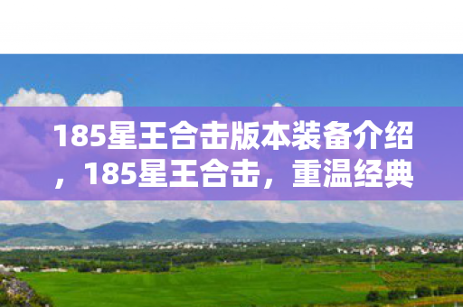 185星王合击版本装备介绍，185星王合击，重温经典，畅享传奇