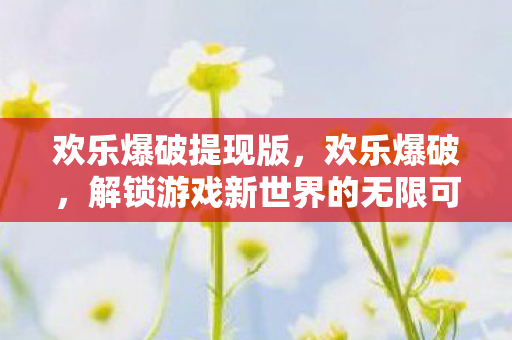 欢乐爆破提现版，欢乐爆破，解锁游戏新世界的无限可能