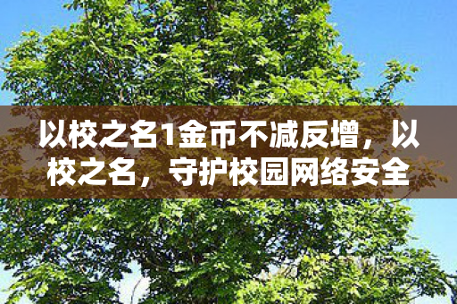 以校之名1金币不减反增，以校之名，守护校园网络安全，共筑绿色网络空间