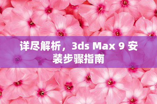 详尽解析，3ds Max 9 安装步骤指南