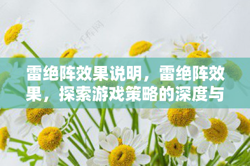 雷绝阵效果说明，雷绝阵效果，探索游戏策略的深度与广度