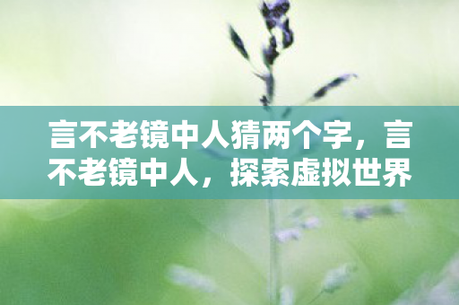 言不老镜中人猜两个字,言不老镜中人,探索虚拟世界的无限可能 言不老镜中人猜两个字,言不老镜中人,探索虚拟世界的无限可能