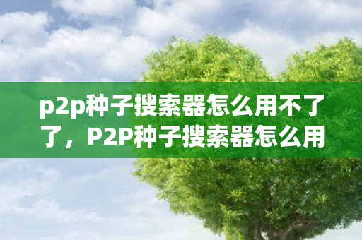 p2p种子搜索器怎么用不了了,P2P种子搜索器怎么用 p2p种子搜索器怎么用不了了,P2P种子搜索器怎么用
