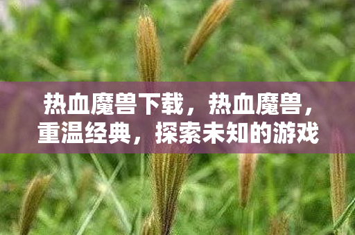 热血魔兽下载，热血魔兽，重温经典，探索未知的游戏世界