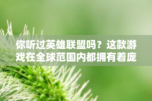 你听过英雄联盟吗？这款游戏在全球范围内都拥有着庞大的玩家群体，是一款备受欢迎的多人在线竞技游戏